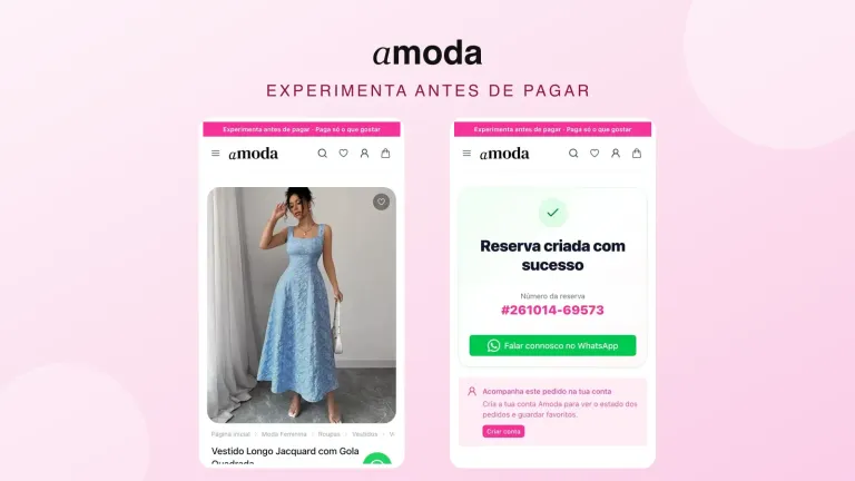 Experimentar antes de pagar: como funciona na Amoda