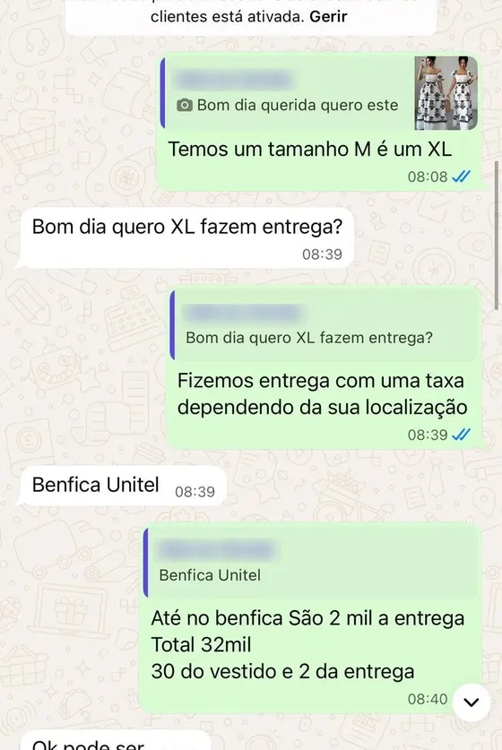 Entrega no Benfica — combinámos o preço e a hora pelo WhatsApp